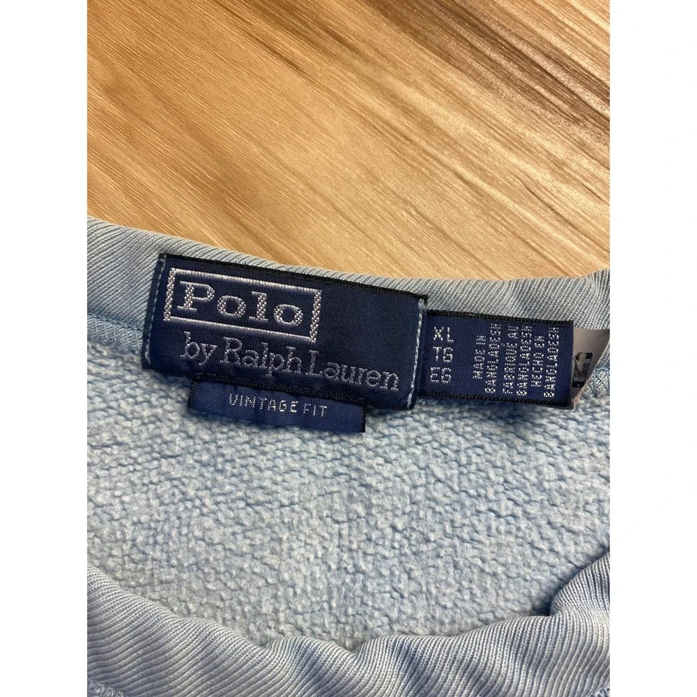Polo Ralph Lauren Cote D'Azur Sweatshirt Mens XL Blue Vintage Fit Fleece Graphic